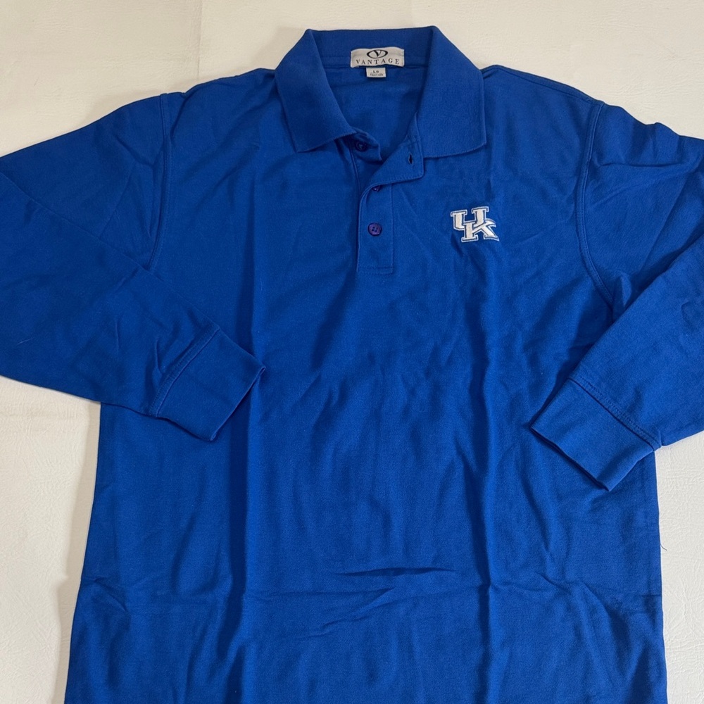 University of Kentucky Vantage Blue Polo Shirt long sleeve Men’s Large